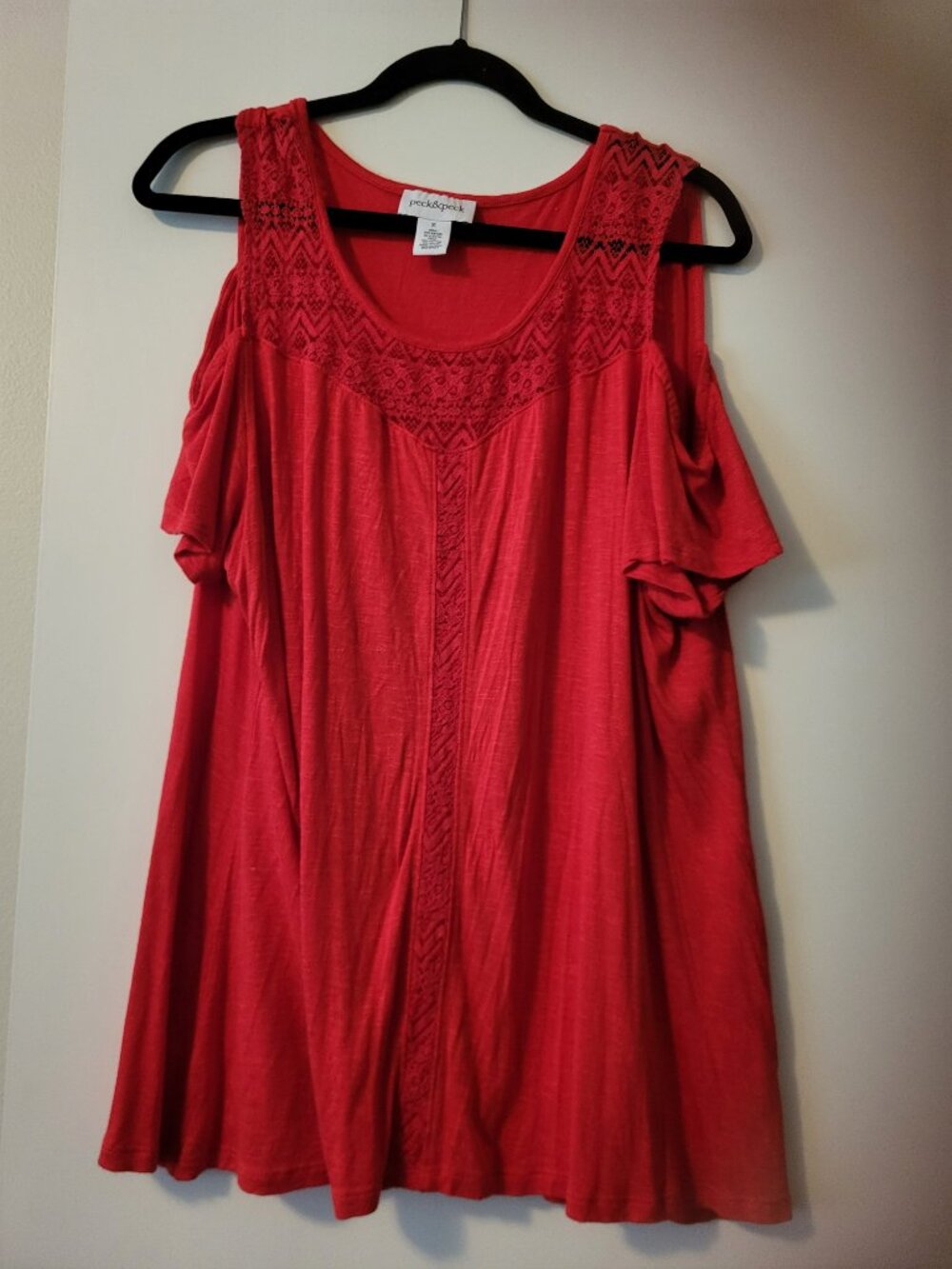 Peck & Peck Cold Shoulder Summer Top Size XL